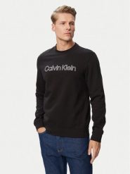 Calvin Klein Bluza LV04RG281G Czarny Classic Fit. Czarne bluzy bez kaptura męskie CALVIN KLEIN, l, z bawełny. Za 369.99 zł.