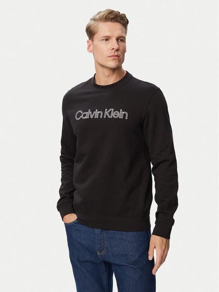 Calvin Klein Bluza LV04RG281G Czarny Classic Fit. Czarne bluzy bez kaptura męskie CALVIN KLEIN, l, z bawełny. Za 369.99 zł.