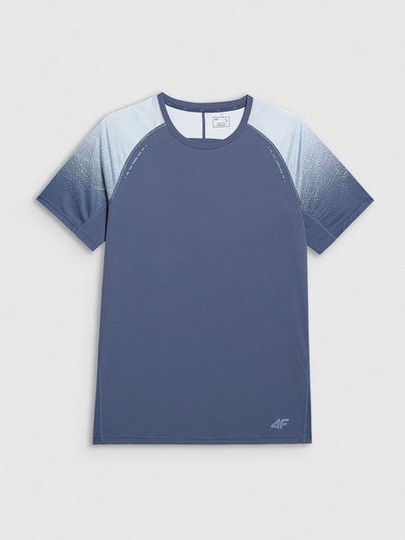4F Koszulka sportowa w kolorze niebieskoszarym rozmiar: L. Niebieskie t-shirty sportowe męskie 4f, l, z materiału, bez ramiączek, outdoorowe. Za 87.81 zł.