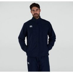 Kurtka z dresu Canterbury Club Track. Niebieskie kurtki męskie CANTERBURY, m, bez wzorów, z dresówki, bez kaptura. Za 355.00 zł.