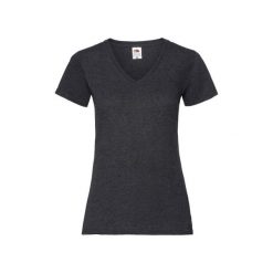 Koszulka Damska Valueweight Heather Z Dekoltem V. Szare bluzki damskie Fruit of the Loom, m, bez wzorów, sportowe, bez kołnierzyka, bez ramiączek. Za 37.99 zł.