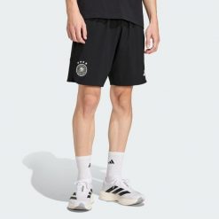 Szorty Germany Tiro Travel. Czarne szorty męskie Adidas, bez wzorów, sportowe. Za 219.00 zł.