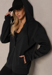 Czarna Zasuwana Bluza Sportowo-Casualowa z Kapturem Vamisza. Czarne bluzy sportowe damskie Renee, l, z jeansu. Za 59.99 zł.