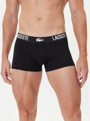 Lacoste Komplet 3 par bokserek 5H2393 Czarny. Czarne bokserki męskie Lacoste, bez wzorów, z bawełny. Za 189.99 zł.
