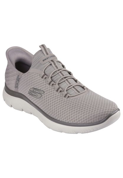 Buty sportowe Sneakersy męskie, Skechers Summits - High Range Slip-Ins. Brązowe buty sportowe na co dzień męskie Skechers, na lato, z materiału, bez zapięcia, trekkingowe. Za 332.99 zł.