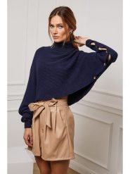 Joséfine Golf "Balencia" w kolorze granatowym rozmiar: XL. Niebieskie golfy damskie Joséfine, xl, bez wzorów, z kaszmiru, bez ramiączek. Za 109.00 zł.