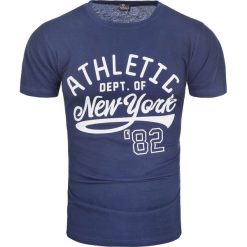 Koszulka męska t-shirt z nadrukiem niebieski Recea. Niebieskie t-shirty męskie Recea, m, bez wzorów, z bawełny, bez kołnierzyka. Za 21.70 zł.