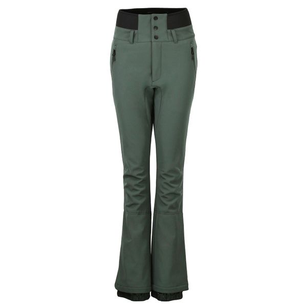 Spodnie narciarskie dla kobiet Peak Mountain Softshell. Zielone spodnie dresowe damskie Peak Mountain, na zimę, bez wzorów, z softshellu. W wyprzedaży za 461.50 zł.