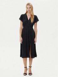 BOSS Sukienka letnia Dawarina 50532930 Czarny Relaxed Fit. Czarne sukienki damskie Boss, na lato, bez wzorów, z jedwabiu, bez kołnierzyka, bez ramiączek. Za 1,559.00 zł.