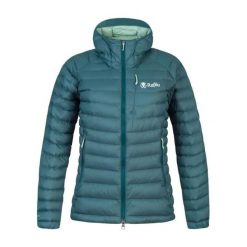 Damska kurtka z kapturem Rafiki Project. Niebieskie kurtki damskie Rafiki, bez wzorów, z puchu, z kapturem. W wyprzedaży za 730.00 zł.