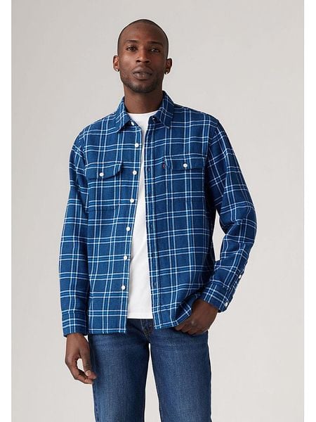 Levi´s Koszula - Relaxed fit - w kolorze niebiesko-biało-czarnym rozmiar: S. Białe koszule męskie s, bez wzorów, z bawełny, bez kołnierzyka, bez ramiączek. Za 127.35 zł.