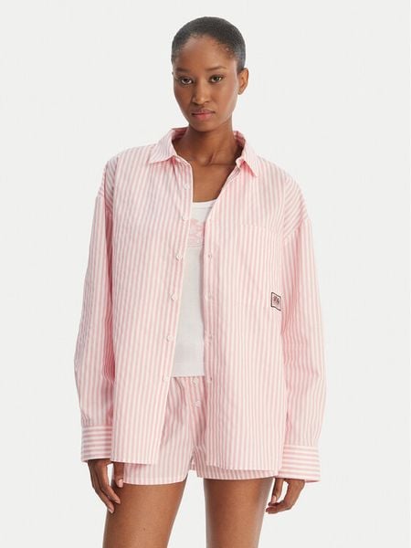 Juicy Couture Koszula Dog Crest JCYPT126861 Różowy Relaxed Fit. Czerwone koszule damskie Juicy Couture, m, bez wzorów, z bawełny, bez kołnierzyka, bez ramiączek. Za 215.99 zł.
