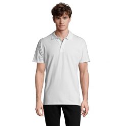 Męska Koszulka Polo Spring II. Białe koszulki polo męskie SOL'S, m, bez wzorów, z bawełny, bez ramiączek. Za 145.99 zł.