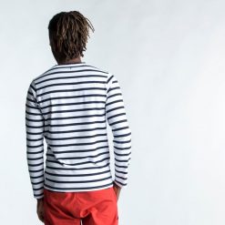 Koszulka marynarska męska Tribord Sailing 100 długi rękaw. Białe koszulki męskie z długim rękawem Decathlon, l, z bawełny. Za 89.99 zł.