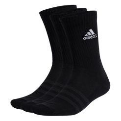 Skarpety sportowe męskie Adidas Cushioned Crew 3-pak. Czarne skarpetki męskie Adidas, bez wzorów. Za 46.99 zł.