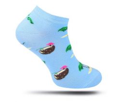 Skarpetki, Niebieskie w Kokosy, Palmy, na Wakacje, Stopki, Casualowe, Krótkie -EM Men's Accesso. Niebieskie skarpetki męskie Em men's accessories, bez wzorów, z bawełny. Za 19.99 zł.