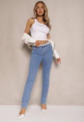 Jasnoniebieskie Jeansy Typu Skinny z Bawełną High Waist Novorine. Niebieskie jeansy damskie Renee, z podwyższonym stanem. Za 69.99 zł.