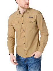 Timezone Koszula - Regular fit - w kolorze beżowym rozmiar: XL. Brązowe koszule męskie Timezone, xl, bez wzorów, z bawełny, bez kołnierzyka, bez ramiączek. Za 100.99 zł.