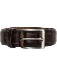HIDE & STITCHES Skórzany pasek "Frisco" w kolorze ciemnobrązowym rozmiar: 105. Brązowe paski męskie HIDE & STITCHES, bez wzorów, z materiału. Za 65.95 zł.