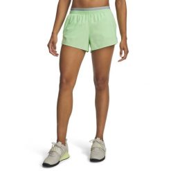 Damskie szorty Under Armour UA Vanish Woven 3in. Szare spodenki sportowe damskie Under Armour, bez wzorów, z gumy, sportowe. Za 180.95 zł.