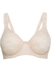 Biustonosz minimizer z wyściełanymi ramiączkami. Brązowe biustonosze bonprix, bez wzorów, z koronki. Za 82.99 zł.