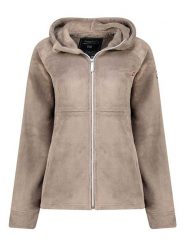 Geographical Norway Kurtka polarowa "Ulotta" w kolorze szarobrązowym rozmiar: XXL. Brązowe kurtki damskie Geographical Norway, xxl, bez wzorów, z polaru, bez kaptura. Za 122.38 zł.