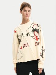 Desigual Bluza Muak Mickey 26SWSK17 Beżowy Relaxed Fit. Brązowe bluzy bez kaptura damskie Desigual, s, z bawełny. Za 489.99 zł.