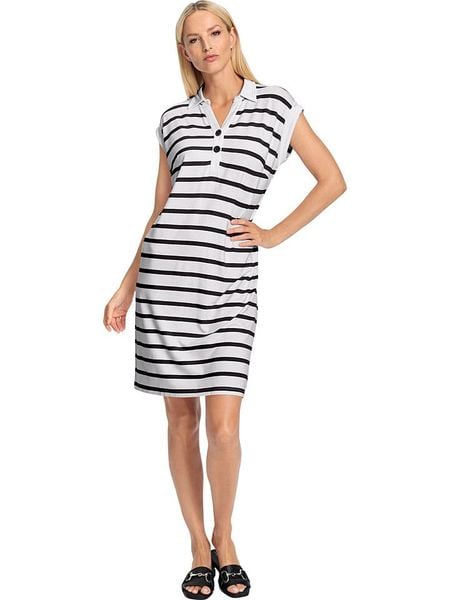 Heine Sukienka w kolorze biało-czarnym rozmiar: 36. Białe sukienki damskie Heine, na co dzień, bez wzorów, bez kołnierzyka, bez ramiączek, mini, proste. Za 43.68 zł.