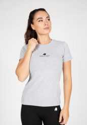 Estero Koszulka - Szary Melange. Szare bluzki sportowe damskie GORILLA WEAR, s, z bawełny, bez kołnierzyka, bez ramiączek. Za 178.00 zł.