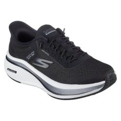 Buty Skechers Slip-ins Go Run Elevate 2.0 - Banyan 129006-BKW czarne. Czarne buty sportowe na co dzień damskie bez wzorów, na fitness i siłownię. Za 654.09 zł.