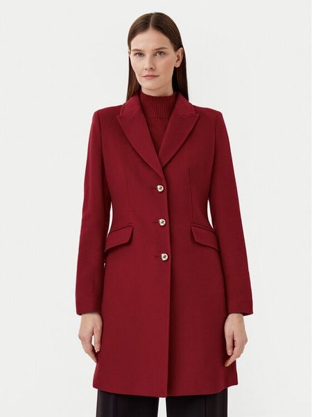 Motivi Płaszcz wełniany 0039Q200539N Bordowy Slim Fit. Czerwone płaszcze damskie Motivi, na zimę, bez wzorów, z wełny. Za 799.99 zł.