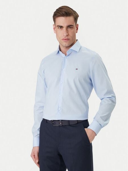 Tommy Hilfiger Koszula MW0MW43122 Błękitny Regular Fit. Niebieskie koszule męskie Tommy Hilfiger, m, bez wzorów, z bawełny, bez kołnierzyka, bez ramiączek. Za 369.99 zł.
