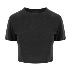 Top Damski / Damski Heather Triblend Crop Top. Czarne topy damskie AWDIS, xl, bez wzorów, bez kołnierzyka. Za 69.99 zł.