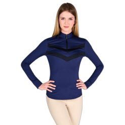 Damski top do jazdy konnej Vestrum Cermes. Niebieskie topy damskie VESTRUM, l, bez wzorów, bez kołnierzyka. W wyprzedaży za 377.50 zł.