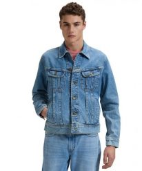 MĘSKA KURTKA JEANSOWA LEE RIDER JACKET CUT OFF 112376451. Kurtki męskie Lee, m, bez wzorów, z jeansu, bez kaptura. Za 299.99 zł.