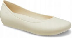Baleriny Damskie Crocs Brooklyn Flat. Białe baleriny damskie Crocs, bez wzorów, z materiału, bez obcasa. Za 199.99 zł.