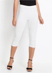 Legginsy rybaczki (2 pary). Białe legginsy damskie bonprix, bez wzorów. Za 79.99 zł.