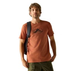 T-shirt Męski Z Górą Cline IX. Czerwone t-shirty męskie Regatta, l, bez wzorów, z bawełny, bez kołnierzyka. Za 68.99 zł.
