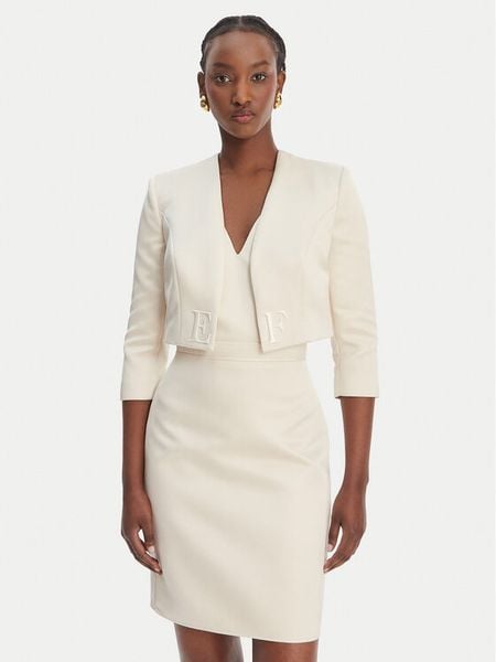 Elisabetta Franchi Sukienka koktajlowa TB-001-61E2-V550 Écru Regular Fit. Sukienki damskie Elisabetta Franchi, bez wzorów, z syntetyku, wizytowe, bez kołnierzyka, bez ramiączek. Za 2,339.00 zł.