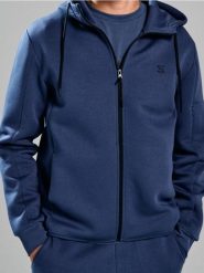 Rozpinana bluza z kapturem - niebieski. Niebieskie bluzy z kapturem męskie Sinsay, l. Za 79.99 zł.