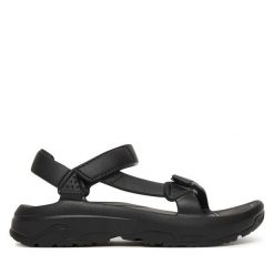 Sandały Teva. Czarne sandały damskie Teva, bez wzorów, bez obcasa, na płaskiej podeszwie. Za 249.99 zł.