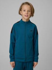 Bluza sportowa regular bez kaptura chłopięca 4F 4FJRSS26TFSWM0991. Czarne bluzy bez kaptura męskie 4f, l, z elastanu. Za 114.99 zł.