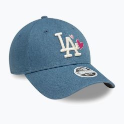 Czapka z daszkiem damska New Era Denim Icon 9Forty Los Angeles Dodgers. Niebieskie czapki z daszkiem damskie New Era, bez wzorów, z denimu. Za 129.99 zł.