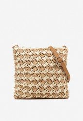 Beżowa Torebka Plażowa na Ramię Ozdobiona Geometrycznym Wzorem Felauri. Brązowe shopper bag damskie Renee, bez wzorów, na ramię, bez dodatków. Za 44.99 zł.