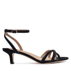 Sandały LAUREN RALPH LAUREN. Czarne sandały damskie Lauren Ralph Lauren, bez wzorów, bez obcasa, na szpilce. Za 729.99 zł.