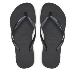 Japonki Havaianas. Czarne klapki damskie Havaianas, bez wzorów, bez obcasa. Za 79.99 zł.
