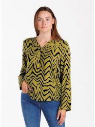 KEY LARGO Bluzka "Party" w kolorze zielono-czarnym rozmiar: XS. Czarne bluzki damskie KEY LARGO, xs, bez wzorów, z wiskozy, bez kołnierzyka, bez ramiączek. Za 87.61 zł.