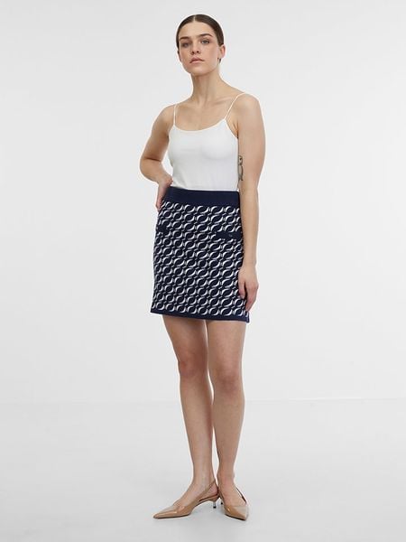 Orsay Spódnica w kolorze granatowo-białym rozmiar: M. Niebieskie spódniczki damskie ORSAY, m, bez wzorów, z podwyższonym stanem, mini, proste. Za 47.94 zł.