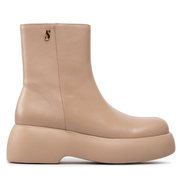 Botki Simple. Brązowe botki damskie Simple, bez obcasa, na koturnie, bez zapięcia. Za 569.00 zł.