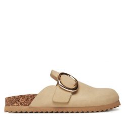 Klapki DeeZee. Brązowe klapki damskie DeeZee, bez wzorów, bez obcasa. Za 119.99 zł.